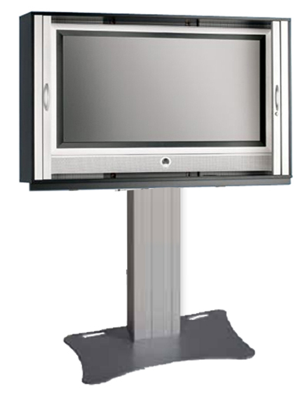 Flatscreenhalterung mit Rollschrank, Bildschirmhalterung mit Schrank